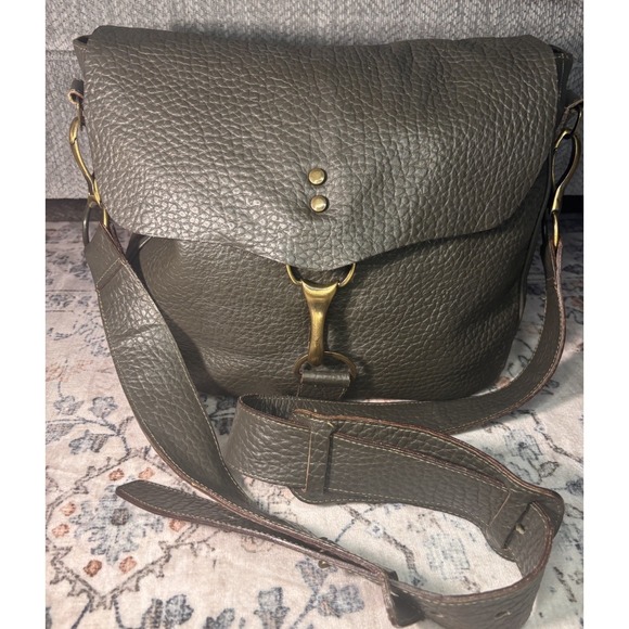 Stunning Pulicati large Italian Leather Bag. Great Condition In Olive Green. - Picture 2 of 14